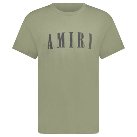 AMIRI LOGO KHAKI T SHIRT - SMALL (Fits M) - affluentarchivesUsed HIGH END DESIGNER CLOTHING