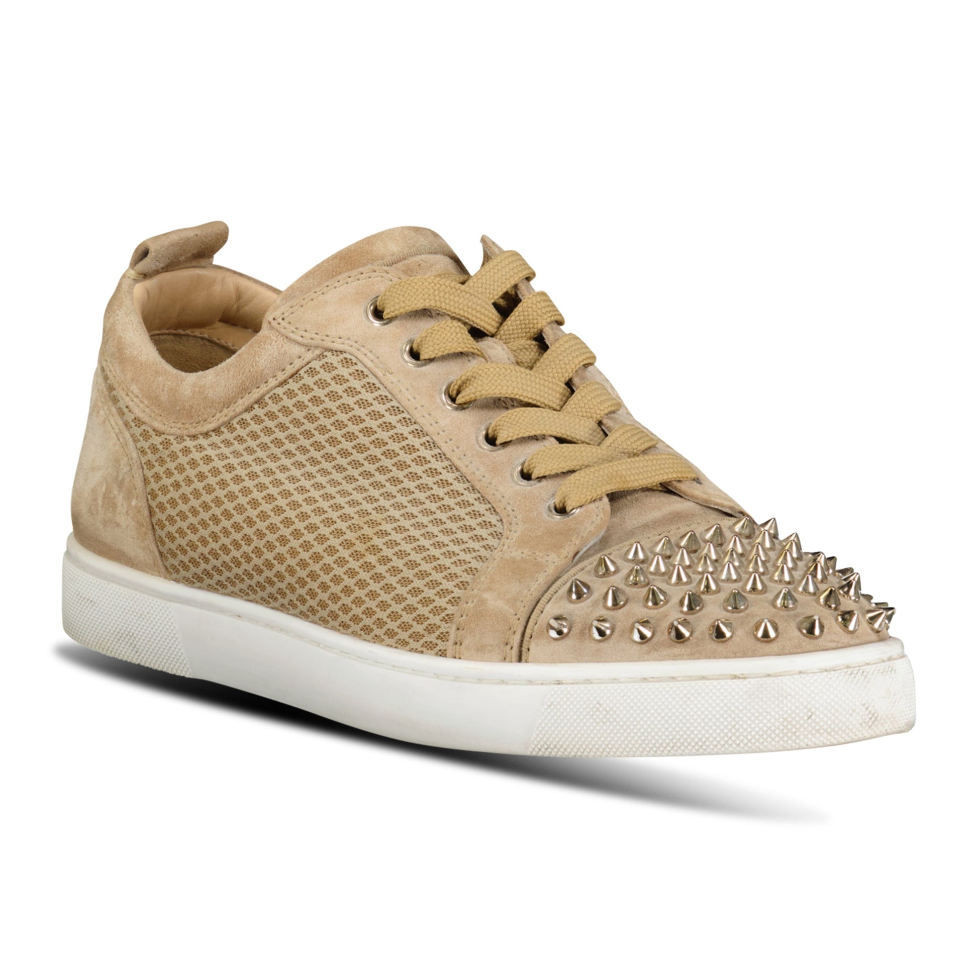 CHRISTIAN LOUBOUTIN LOW BEIGE TRAINER - UK 7 (41) - affluentarchivesUsed HIGH END DESIGNER CLOTHING