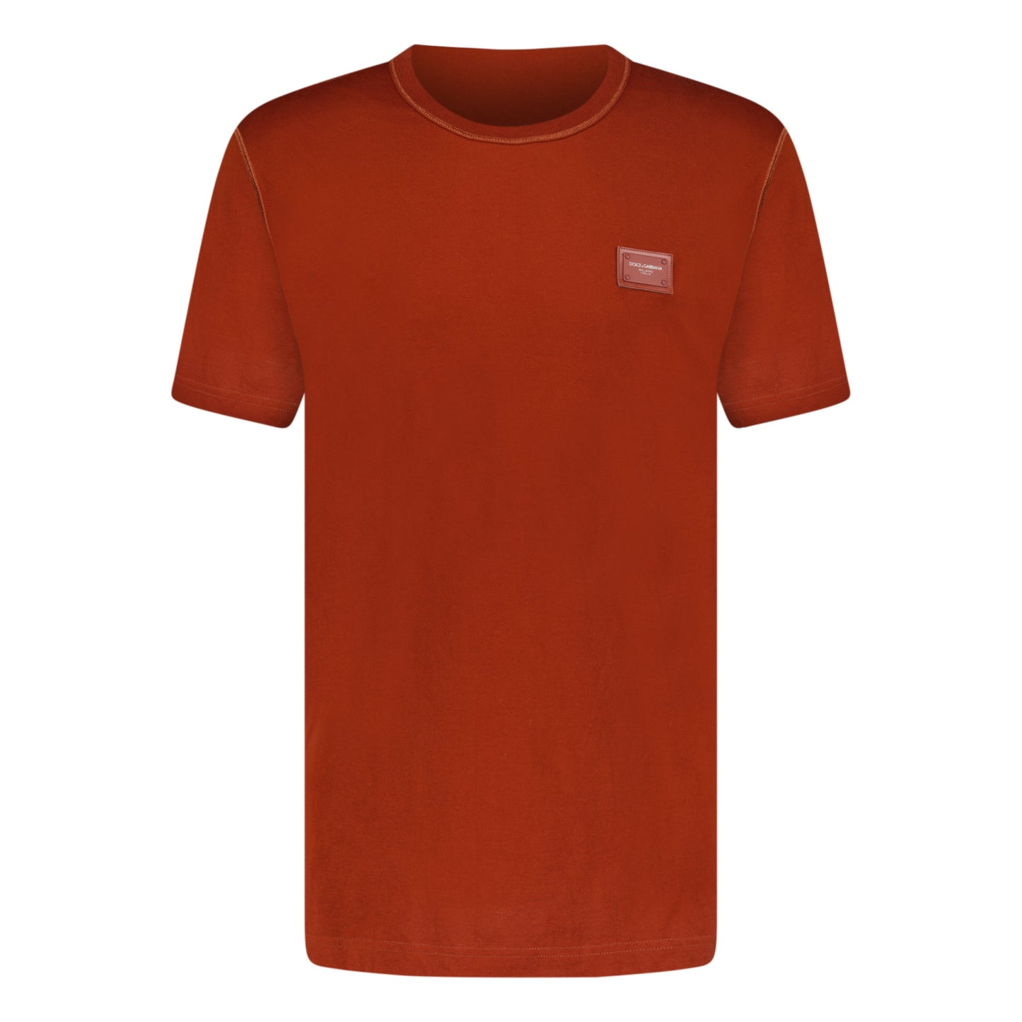 DOLCE AND GABBANA ORANGE TINT PLAQUE T SHIRT - XL (Fits L) - affluentarchivesUsed HIGH END DESIGNER CLOTHING