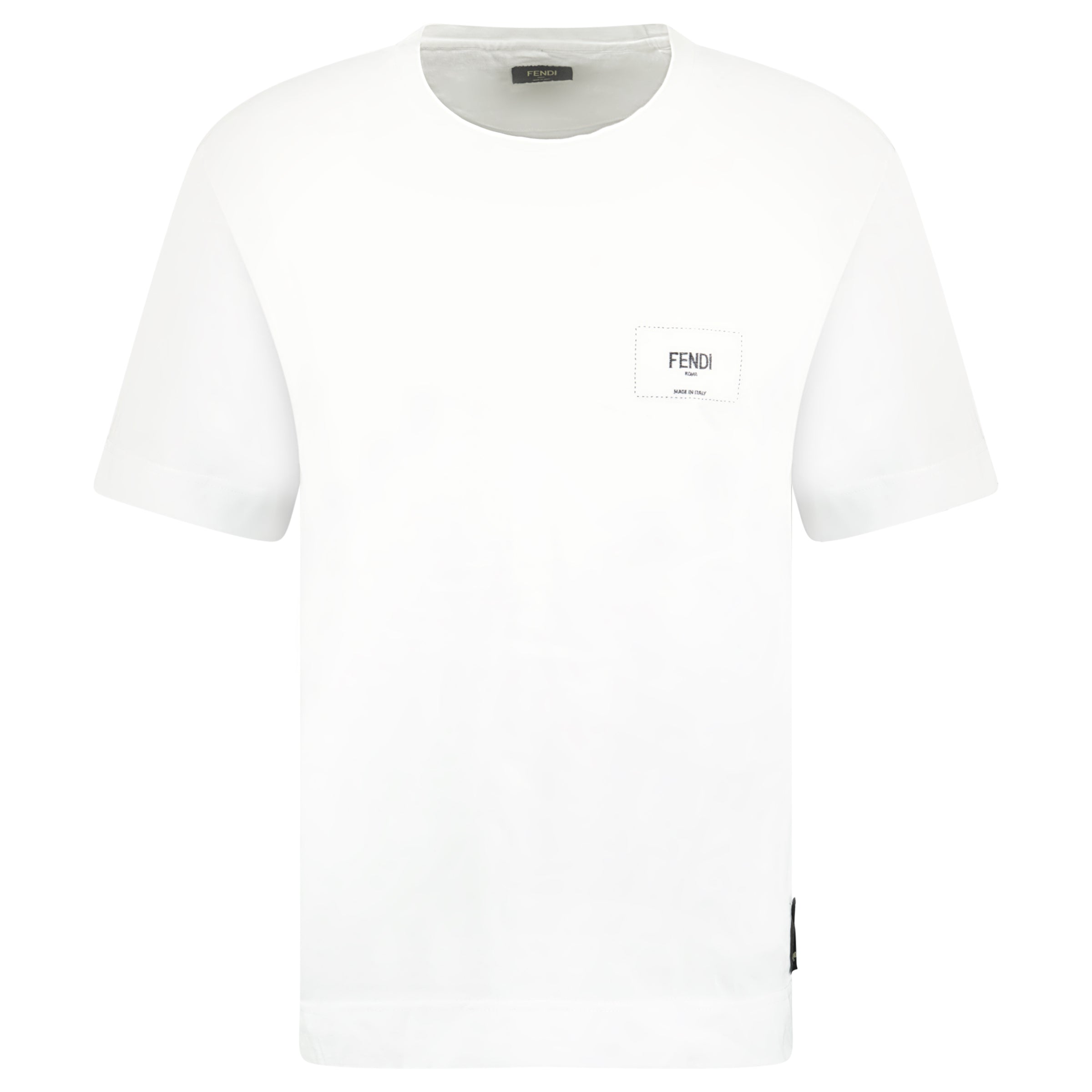 FENDI WHITE STITCHED LOGO T SHIRT XS Fits M Affluent Archives