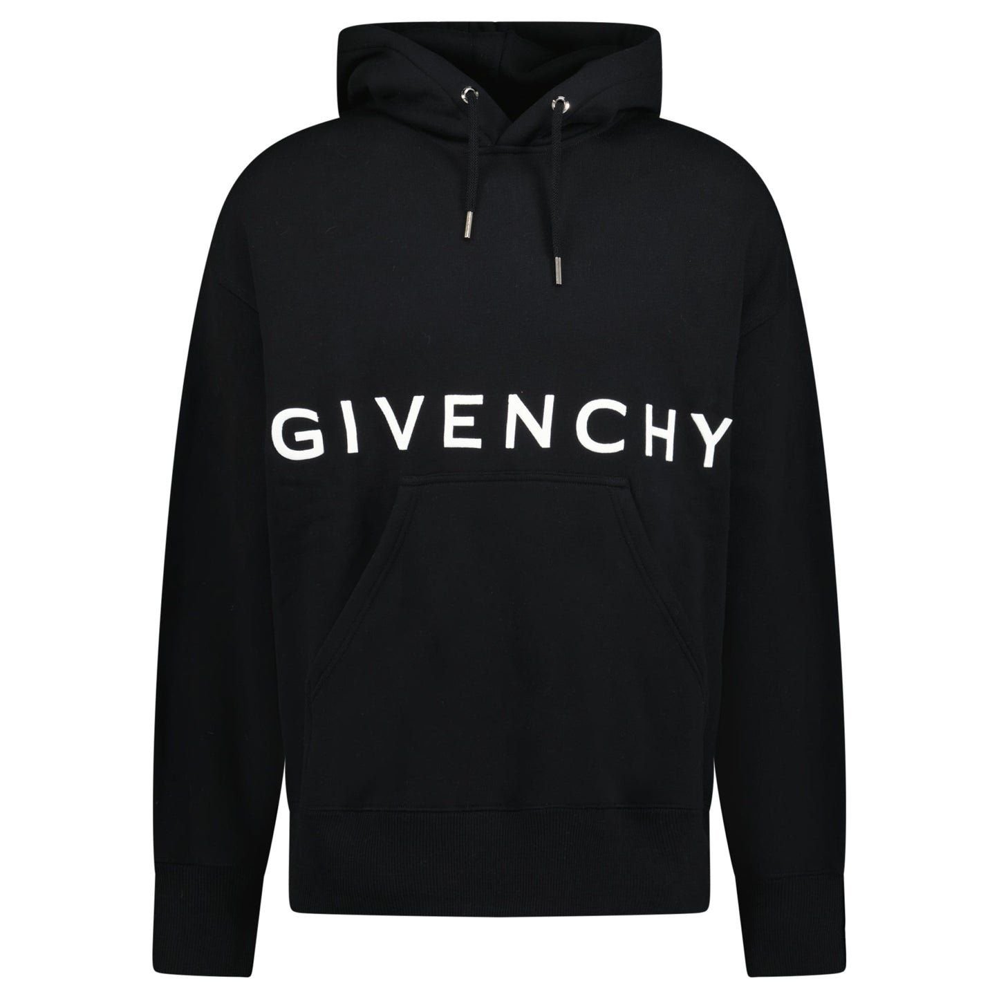 GIVENCHY BLACK LOGO HOODIE - MEDIUM (Fits XXL) - affluentarchivesUsed HIGH END DESIGNER CLOTHING