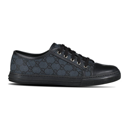 GUCCI GREY MONOGRAM LOW TRAINER - UK 7 (41) - affluentarchivesUsed HIGH END DESIGNER CLOTHING