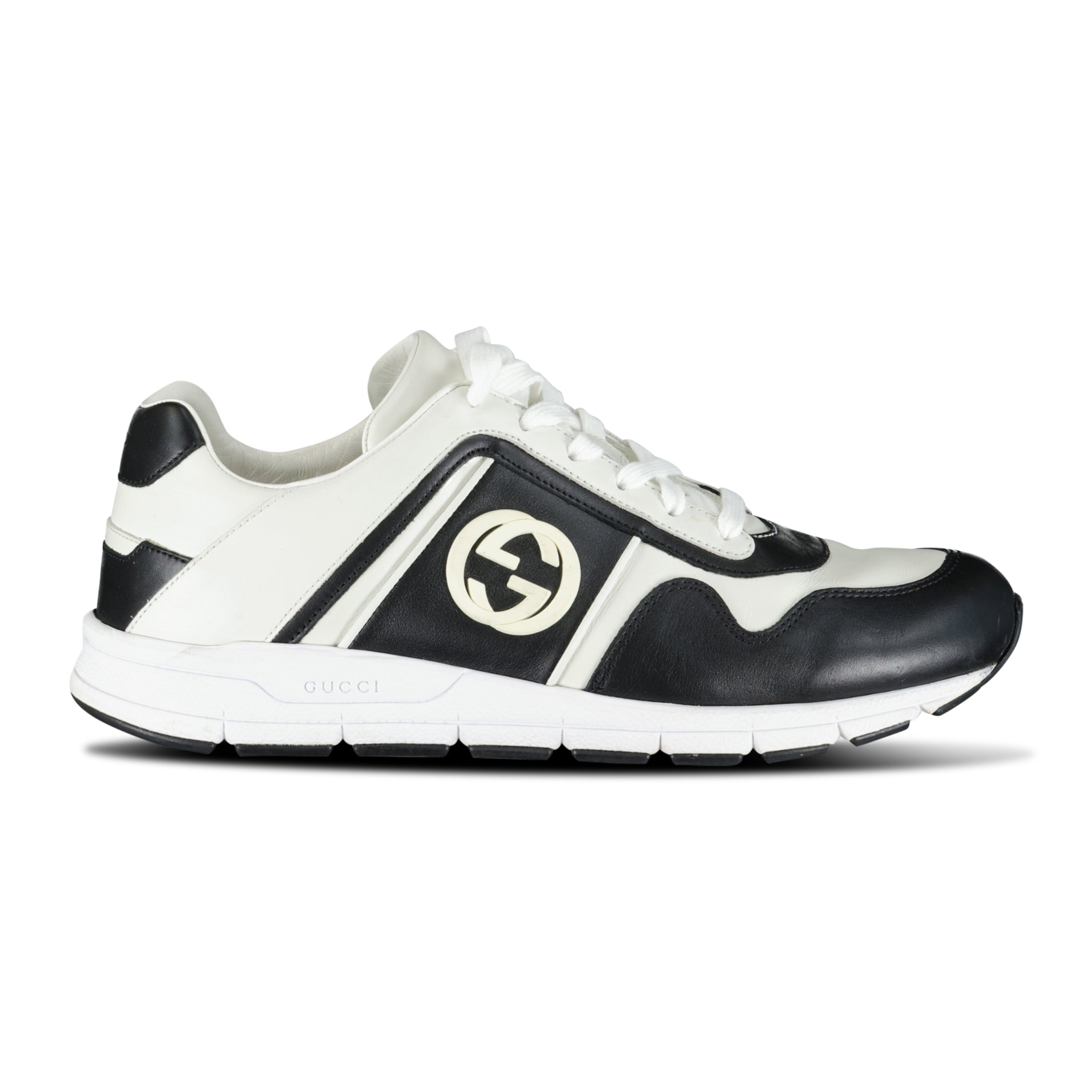 GUCCI NAVY LOGO TRAINER UK 7.5 41.5 Affluent Archives