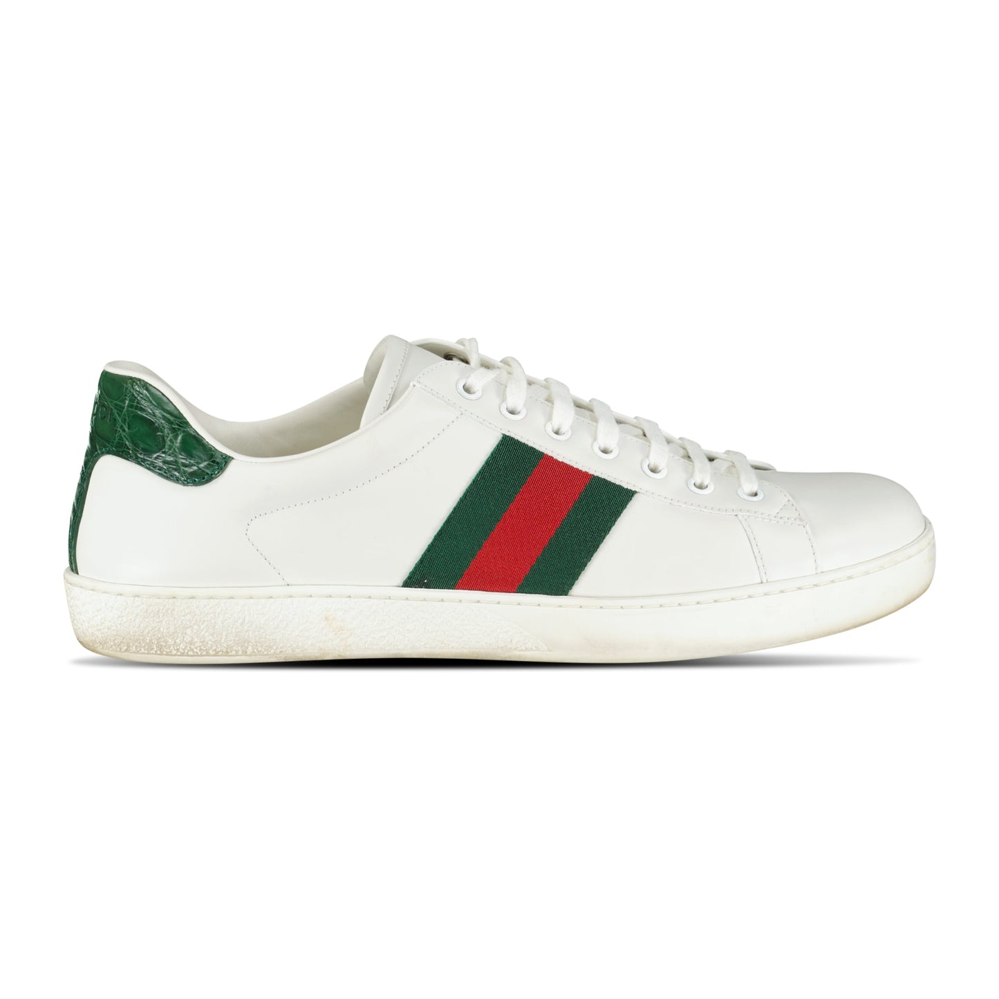 GUCCI WHITE LOW SNEAKER - UK 10 (44) - Affluent ArchivesUsed HIGH END DESIGNER CLOTHING