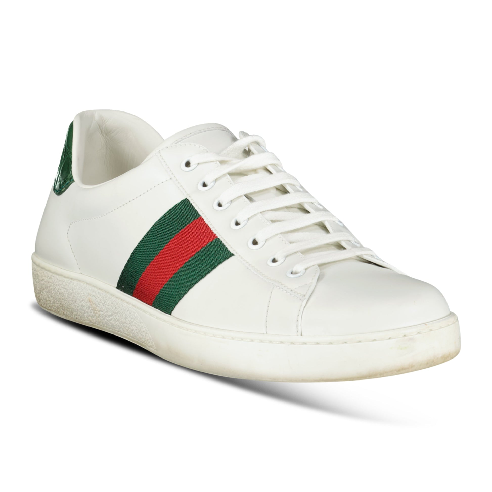 GUCCI WHITE LOW SNEAKER - UK 10 (44) - Affluent ArchivesUsed HIGH END DESIGNER CLOTHING