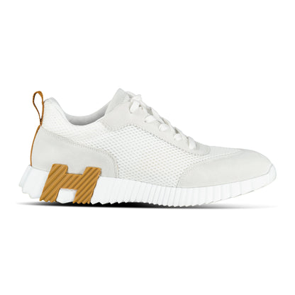 HERMES BOUNCING SNEAKER WHITE / BEIGE - UK 8 - affluentarchivesUsed HIGH END DESIGNER CLOTHING