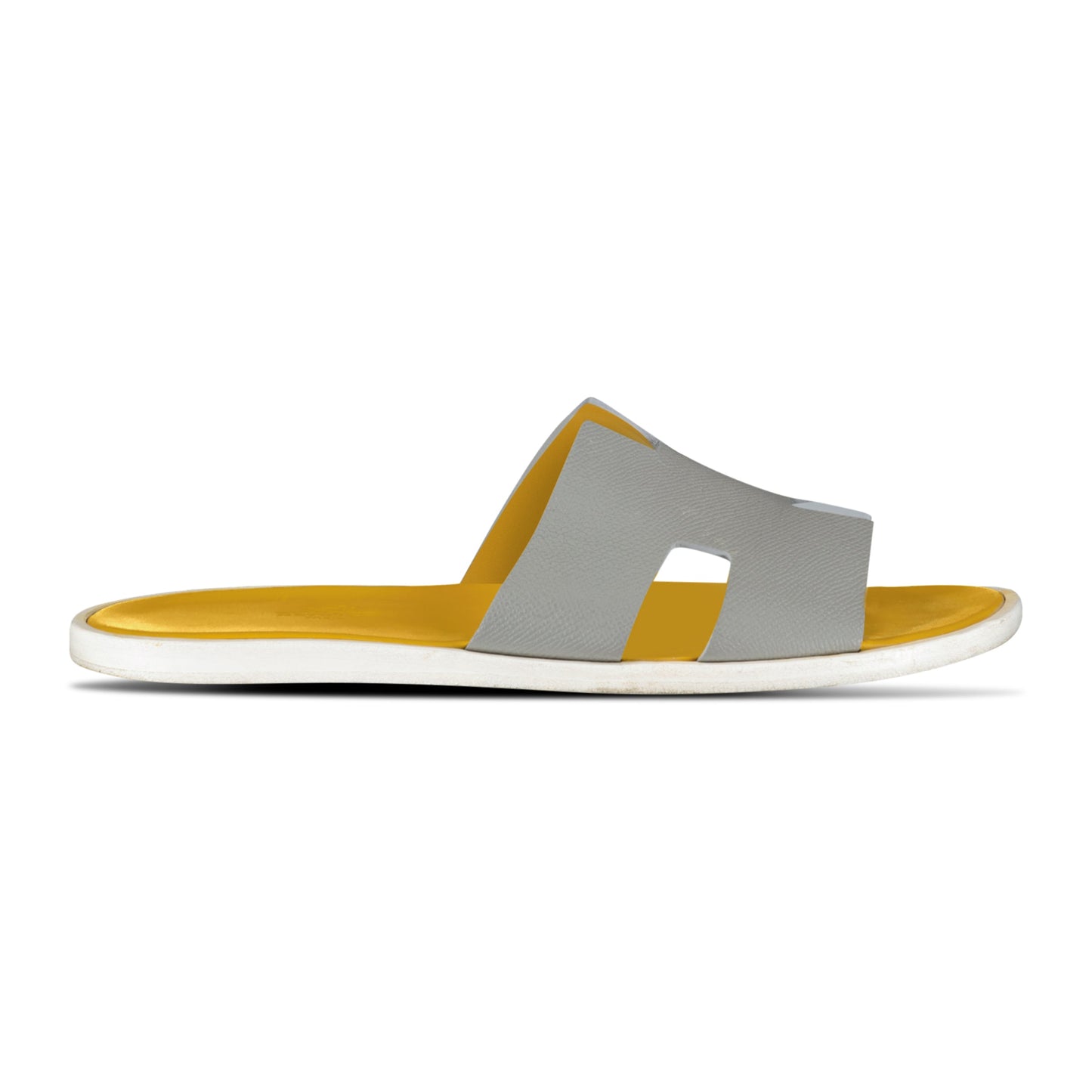 HERMES IZMIR SANDALS GREY / YELLOW - UK 8.5 (Fit 7) - Affluent ArchivesUsed HIGH END DESIGNER CLOTHING