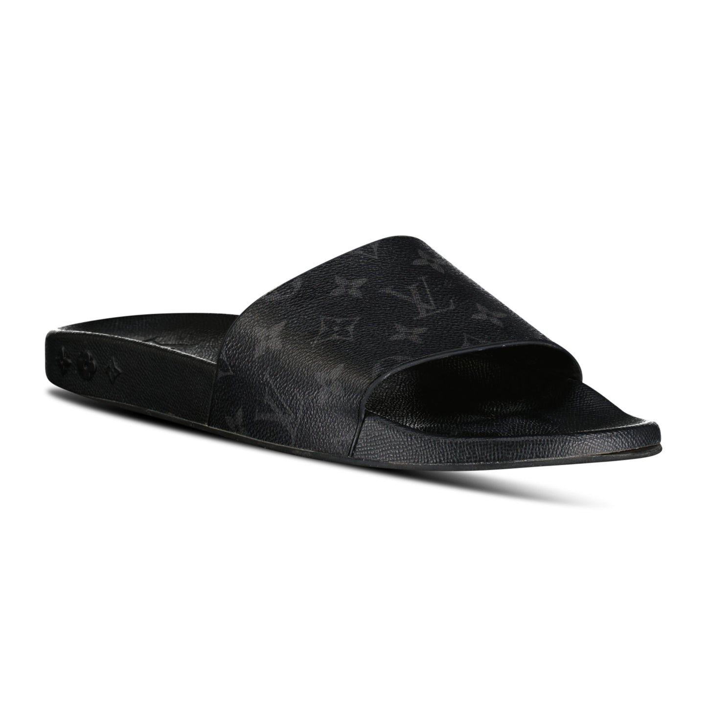 LOUIS VUITTON GREY MONOGRAM MULE SLIDES - 9.5 (Fit 9) - affluentarchivesUsed HIGH END DESIGNER CLOTHING