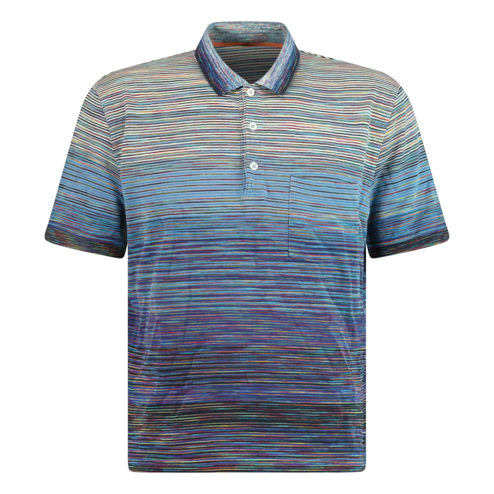 MISSONI BLUE STRIPED POLO - XL (Fits S) - affluentarchivesUsed HIGH END DESIGNER CLOTHING