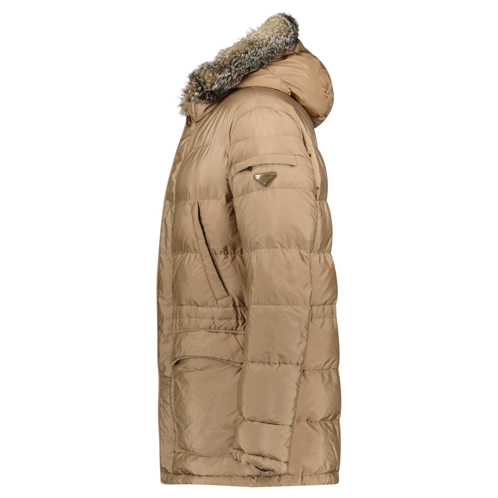 PRADA BEIGE DOWN COAT - XXL (Fits XL) - affluentarchivesUsed HIGH END DESIGNER CLOTHING