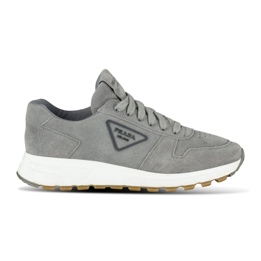 PRADA GREY LOGO TRAINER - UK 8.5 (Fit 9.5) - Affluent ArchivesUsed HIGH END DESIGNER CLOTHING