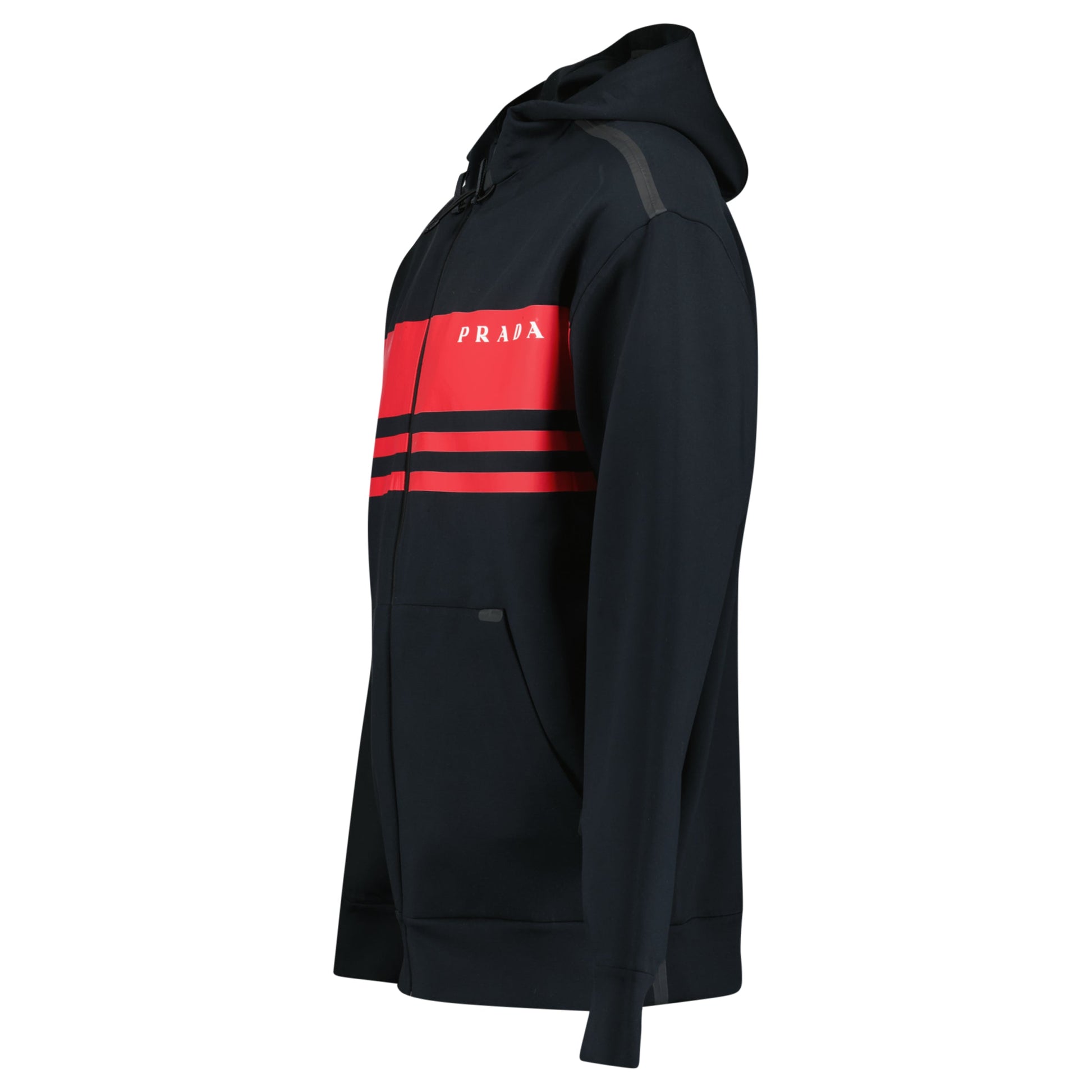 PRADA LINEA ROSSA TECH FABRIC JACKET BLACK - SMALL (Fits XL) - Affluent ArchivesUsed HIGH END DESIGNER CLOTHING