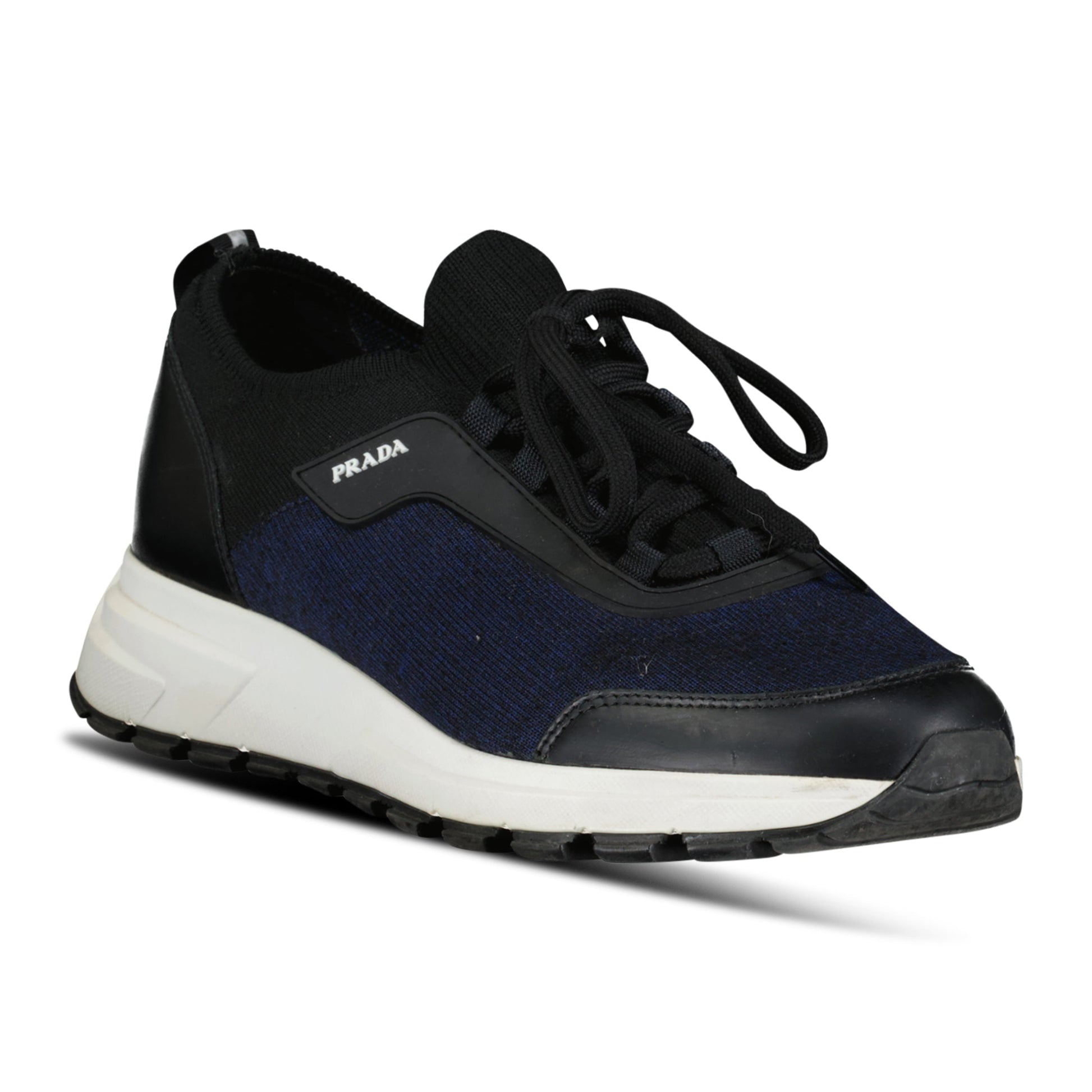 PRADA NAVY MESH TRAINER - UK 5 (Fit 6) - affluentarchivesUsed HIGH END DESIGNER CLOTHING