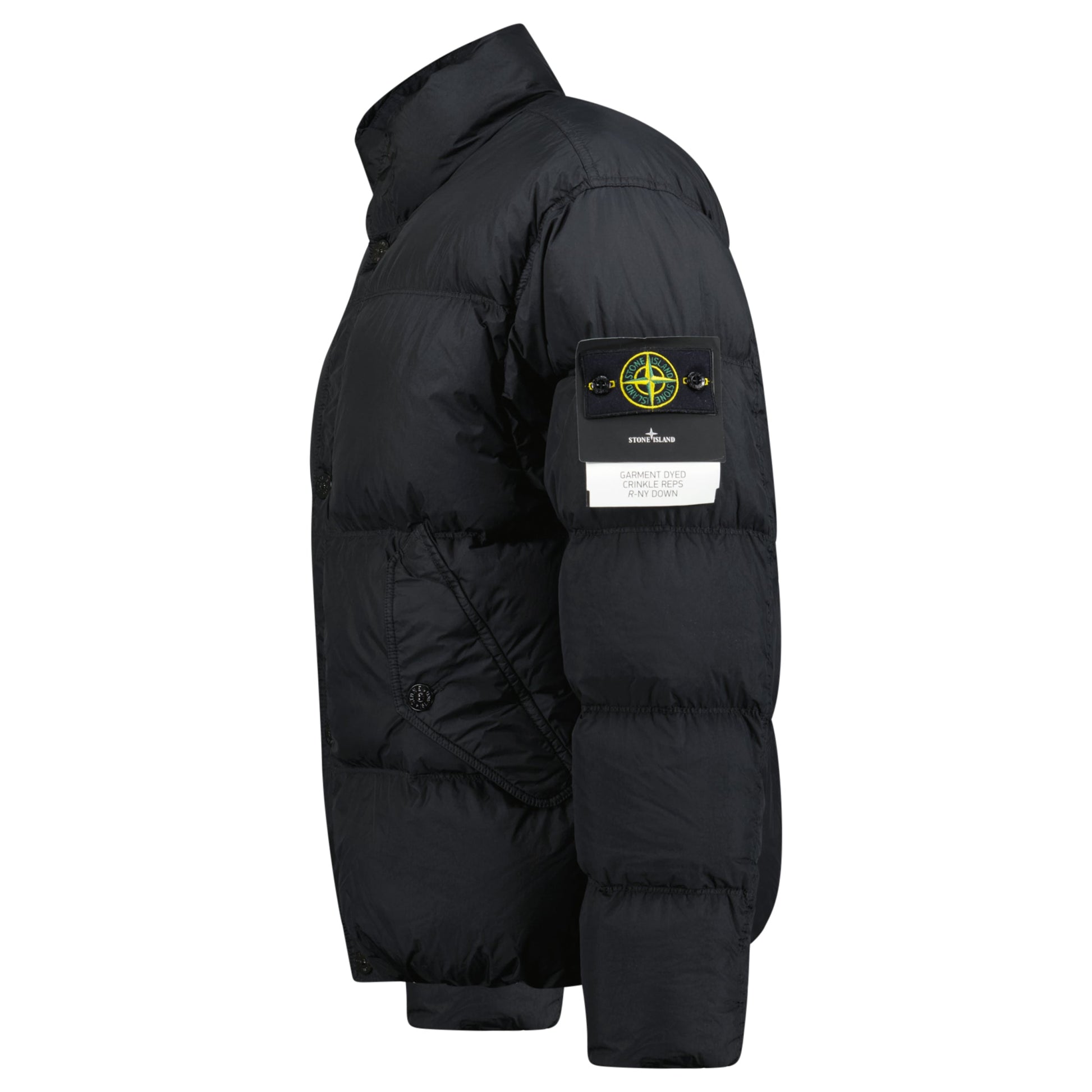 STONE ISLAND BLACK PUFFER COAT - LARGE (NEW) - affluentarchivesUsed HIGH END DESIGNER CLOTHING