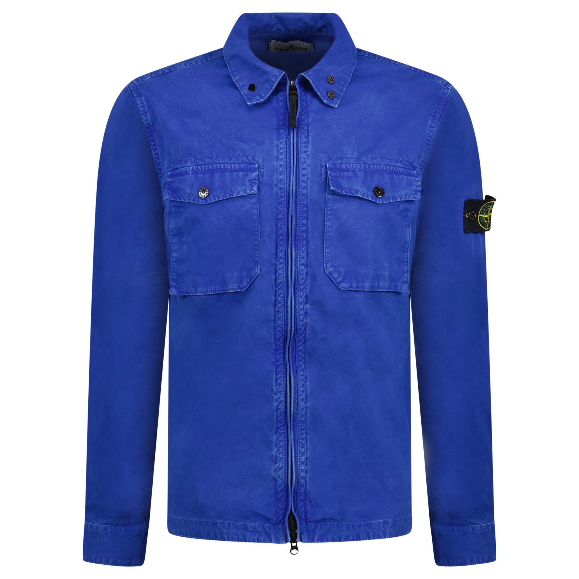 STONE ISLAND BLUE OVERSHIRT - LARGE - affluentarchivesUsed HIGH END DESIGNER CLOTHING