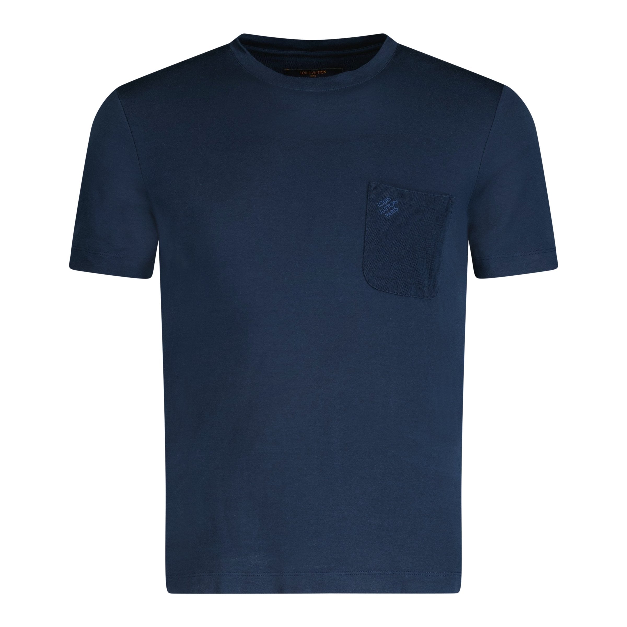 Louis Vuitton Half Damier Pocket T-shirt in Navy Blue Cotton ref.675496 -  Joli Closet