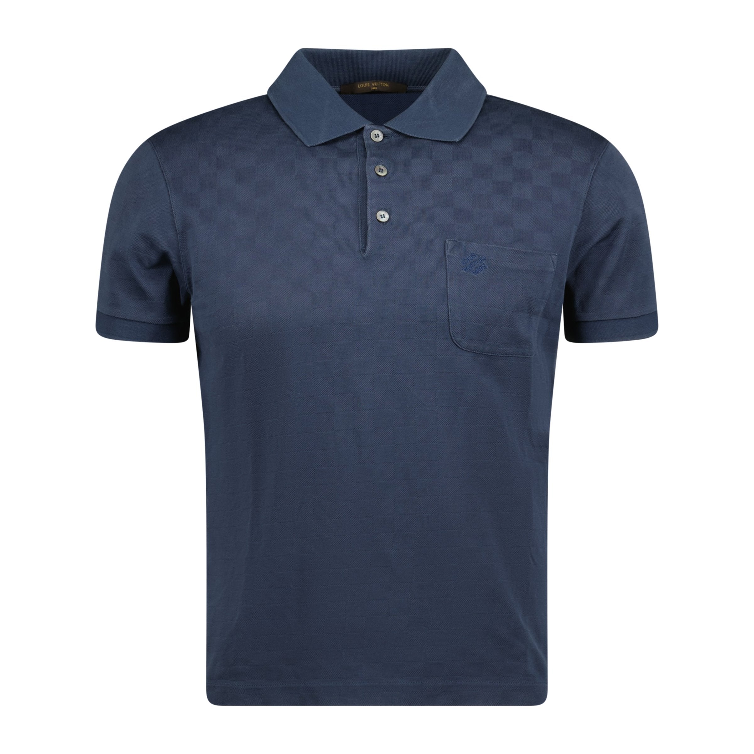 Louis Vuitton 2019 Half Monogram Polo - Blue Polos, Clothing - LOU313579